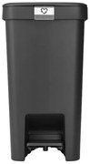 Κάδος απορριμμάτων με πεντάλ Brabantia StepUp 1008479, 16 L, Οικολογικά υλικά, Μεγάλο άνοιγμα, Σκούρο γκρι