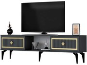 Έπιπλο Τηλεόρασης Nil 475OLV2637 150x29,6x44,6cm Anthracite-Gold