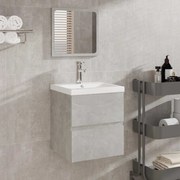 vidaXL Ντουλάπι Μπάνιου με Καθρέφτη Γκρι Σκυροδέματος από Επεξ. Ξύλο