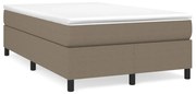 vidaXL Κρεβάτι Boxspring με Στρώμα Taupe 120x190 εκ. Υφασμάτινο