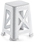 Σκαμπό Ric PP Rattan Λευκό 37,5x35x45,5 εκ. 37.5x35x45.5 εκ.