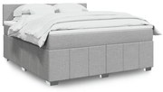 vidaXL Κρεβάτι Boxspring με Στρώμα Ανοιχτό Γκρι 180x200 εκ. Υφασμάτινο