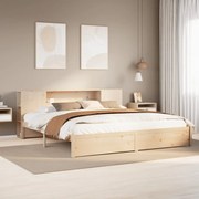vidaXL Κρεβάτι Βιβλιοθήκη Χωρίς Στρώμα 200x200 εκ Μασίφ Ξύλο Πεύκου