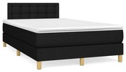 Κρεβάτι Boxspring με Στρώμα Μαύρο 120x190 εκ. Υφασμάτινο