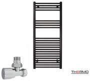 Thermo ALTO Θερμαινόμενη πετσετοκρεμάστρα από Mild Steel με υδραυλική λειτουργία, 120x50cm Black