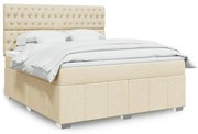 Κρεβάτι Boxspring με Στρώμα Κρεμ 180x200 εκ. Υφασμάτινο - Κρεμ