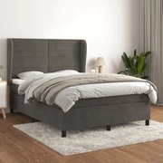 ΚΡΕΒΑΤΙ BOXSPRING ΜΕ ΣΤΡΩΜΑ ΣΚΟΥΡΟ ΓΚΡΙ 140X200 ΕΚ. ΒΕΛΟΥΔΙΝΟ 3129274