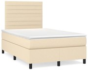 ΚΡΕΒΑΤΙ BOXSPRING ΜΕ ΣΤΡΩΜΑ ΚΡΕΜ 120X190 ΕΚ. ΥΦΑΣΜΑΤΙΝΟ 3269893