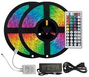 ΤΑΙΝΙΑ LED ΚΙΤ 2 X 5 ΜΕΤΡΩΝ 14,4W+DRIVER+CONTROLLER 12V RGB IP20 145-70042