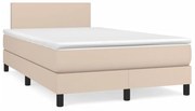 vidaXL Κρεβάτι Boxspring με Στρώμα Καπουτσίνο 120x190εκ.από Συνθ.Δέρμα