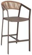 Σκαμπό Μπαρ C5892.23 Αλουμινίου Σαμπανί με Rattan &amp; Textline 56x58x105Yεκ. 56x58x105 εκ.
