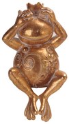 GRENOUILLE 1 DECO ΒΑΤΡΑΧΟΣ POLYRESIN ΧΡΥΣΟ 12,2x9,4xH22,5cm