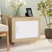 vidaXL Τραπεζάκι Σαλονιού Λευκό &amp; Sonoma Δρυς 51x50x45 εκ. Επεξ. Ξύλο