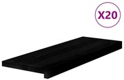 vidaXL Πατάκια Σκάλας 20 τεμ. Σκούρο Καφέ 70x25x2 cm Ξύλο Δρυός