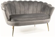 SOFA CAMELLIA 2 VELVET SZARY BLUVEL 14/ZŁOTY