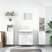 vidaXL Ντουλάπι Μπάνιου Γυαλ. Λευκό 58 x 33 x 60 εκ. από Επεξεργ. Ξύλο
