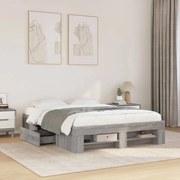 vidaXL Πλαίσιο Κρεβατιού Γκρι Sonoma 140x200 εκ. Επεξεργασμένο Ξύλο
