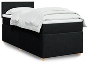 vidaXL Κρεβάτι Boxspring με Στρώμα Μαύρο 100 x 200 εκ. Υφασμάτινο