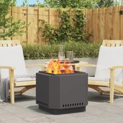 vidaXL Καπνιστός Εστία Μαύρη 58x58x51 εκ Ατσάλι