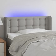 vidaXL Κεφαλάρι Κρεβατιού LED Ανοιχτό Γκρι 83x16x78/88 εκ. Υφασμάτινο