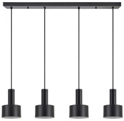 SE21-BL-4-4BL-MS1 ADEPT TUBE Black Pendant Black Metal Shade+