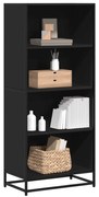 Βιβλιοθήκη Μαύρο 60x35x139 cm Ξύλινη κατασκευή - Μαύρο
