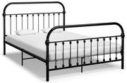 vidaXL Πλαίσιο Κρεβατιού Μαύρο 140 x 200 εκ. Μεταλλικό