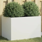 vidaXL Ζαρντινιέρα Λευκή 62x40x39 εκ. από Χάλυβα Ψυχρής Έλασης