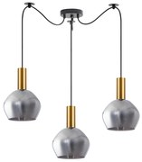 SE21-GM-4-BL3-GL2 ADEPT TUBE Gold Matt Pendant Smoked Glass+