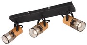 Σποτ Ράγα Τρίφωτη 44xH19cm 3xE14 Μαύρο Μέταλλο-Ξύλο Trio Lighting Tosh 804300332