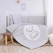 Σετ Προίκας Μωρού κούνιας Smile  6τεμ. 60x120cm Little Bear Grey  20801155903 Lorelli