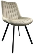 Καρέκλα Τραπεζαρίας ArteLibre MILONGA Μπεζ/Μαύρο PU/Μέταλλο 55x61x88cm