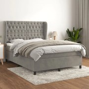 ΚΡΕΒΑΤΙ BOXSPRING ΜΕ ΣΤΡΩΜΑ ΑΝΟΙΧΤΟ ΓΚΡΙ 140X190 ΕΚ. ΒΕΛΟΥΔΙΝΟ 3129387