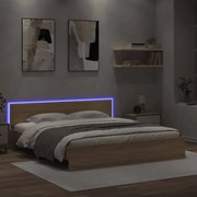 Πλαίσιο Κρεβατιού με Κεφαλάρι/LED Sonoma δρυς 180x200 εκ. - Καφέ