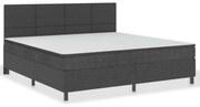 vidaXL Κρεβάτι Boxspring Σκούρο Γκρι 200 x 200 εκ. Υφασμάτινο
