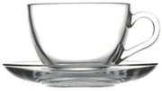 Φλυτζάνι Καφέ Με Πιατάκι Basic SP97948G6 Φ13,7x6,5cm 238ml Clear Espiel Glass