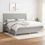 ΚΡΕΒΑΤΙ BOXSPRING ΜΕ ΣΤΡΩΜΑ ΑΝΟΙΧΤΟ ΓΚΡΙ 200X200 ΕΚ. ΥΦΑΣΜΑΤΙΝΟ 3142201