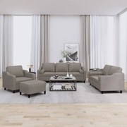 vidaXL Σετ Σαλονιού 4 Τεμαχίων Taupe από Ύφασμα με Μαξιλάρια