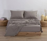 Σεντόνι King Size Με Λάστιχο Basic 1185-Mocca 180x200+35 - Nef-Nef Homeware