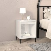 vidaXL Κομοδίνα Γυαλιστερό Λευκό 40x35x50 εκ.