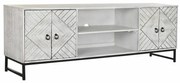 Τηλεόραση DKD Home Decor 180 x 40 x 60 cm Μαύρο Μέταλλο Λευκό Ξύλο από Μάνγκο