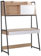 Γραφείο εργασίας Jersey μελαμίνη σε φυσική-λευκή απόχρωση και ανθρακί μέταλλο 124x54x171εκ 124x54x171 εκ.