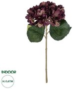 Artificial Garden DARK RED HYDRANGEA BRANCH 21180 Τεχνητό Διακοσμητικό Κλαδί Ορτανσίας Βαθύ Κόκκινο Y47cm Globostar 21180 Κόκκινο