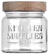 Estia Δοχείο Αποθήκευσης Allure Γυάλινο 500ml 10x10x11cm Με Ξύλινο Καπάκι 01-31503