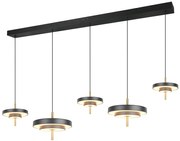 Φωτιστικό Κρεμαστό Trio Lighting KEATON 340210580 Μαύρο Ματ (Black Mat) και Χρυσό Χρώμα (Gold Coloured) 2300+3000+4000K