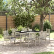 vidaXL Σέτ φαγητού για κήπο 7 pcs Ανοιχτό γκρι 150 x 90 x 75 cm
