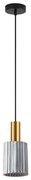 SE21-GM-4-GL1 ADEPT TUBE Gold Matt Pendant Smoked Glass+