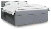 Κρεβάτι Boxspring με Στρώμα Ανοιχτό Γκρι 180x200 εκ. Υφασμάτινο