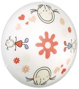 Φωτιστικό Οροφής Junior 2 88973 White-Pink Eglo Metal, Glass