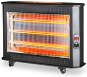 Ηλεκτρική θερμάστρα χαλαζία KUMTEL KS-2710 με 5 λάμπες 2800W χρώμα μαύρο 77x23x58εκ.-KS-2710